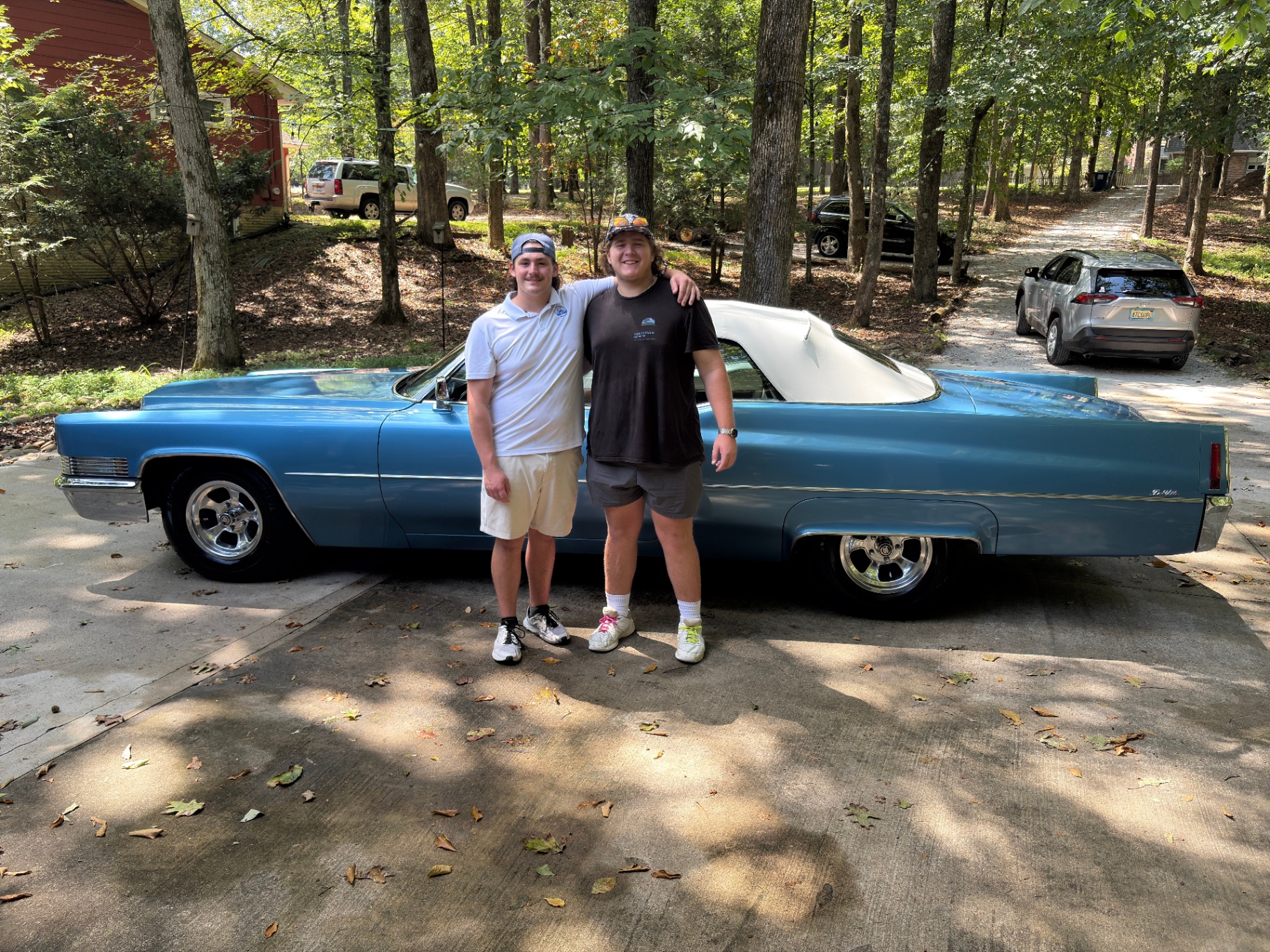 Classic blue Cadillac DeVille convertible detailed by JP's Mobile Detailing